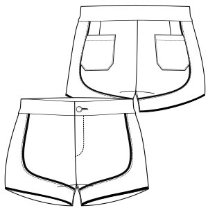 Moldes de confeccion para DAMA Shorts Short 7077